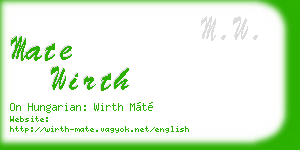 mate wirth business card
