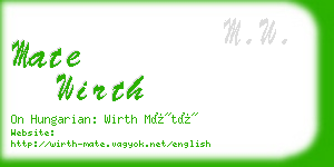 mate wirth business card